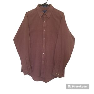 Vintage towncraft men's purple/brown color. long sleeve buttonup size 16 34/35